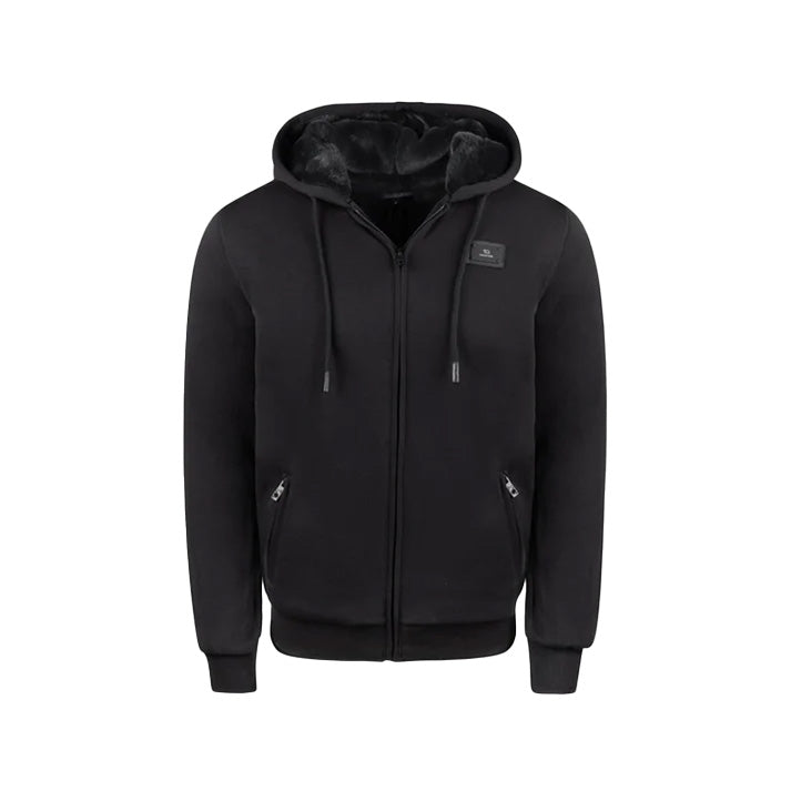 T.O. Collection Boy's Fully Lined Black Hoodie - Black Fur