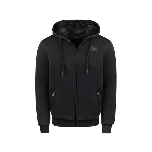 T.O. Collection Boy's Fully Lined Black Hoodie - Black Fur