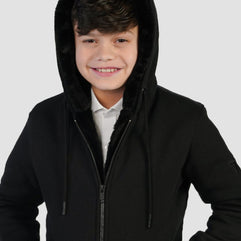 T.O. Collection Boy's Black Hoodie - Black Removable Fur