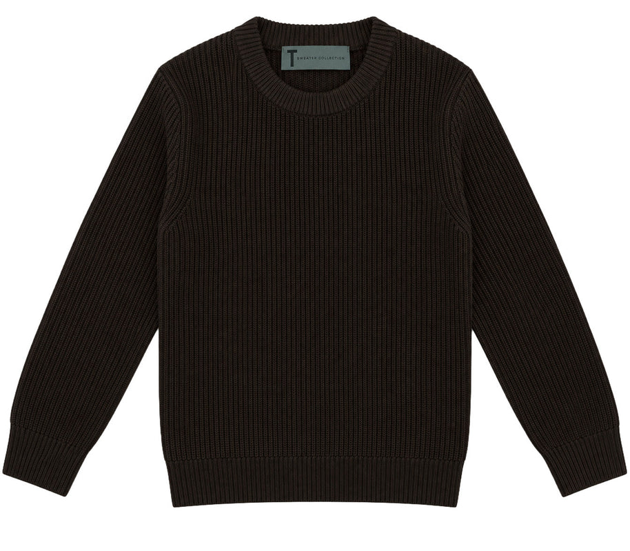 T.O. Collection Boys Crew Neck Ribbed Knit Sweater