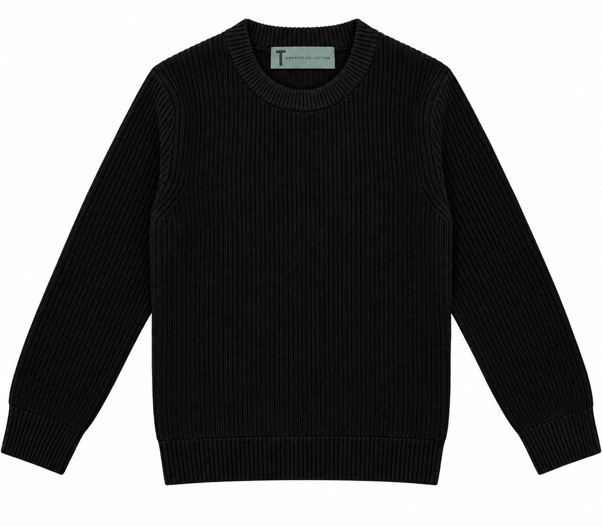 T.O. Collection Boys Crew Neck Ribbed Knit Sweater