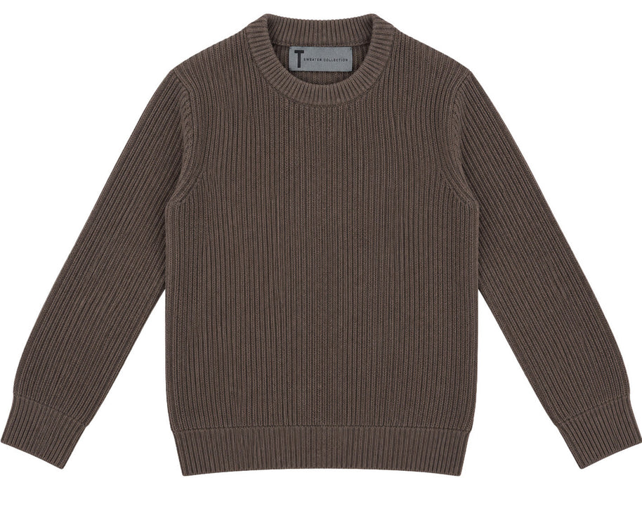 T.O. Collection Men's Crew Neck Ribbed Knit Sweater
