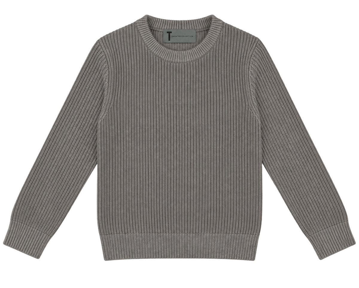 T.O. Collection Boys Crew Neck Ribbed Knit Sweater