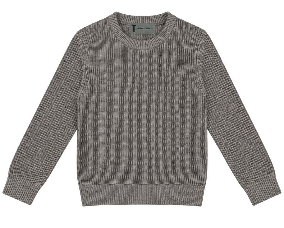T.O. Collection Boys Crew Neck Ribbed Knit Sweater