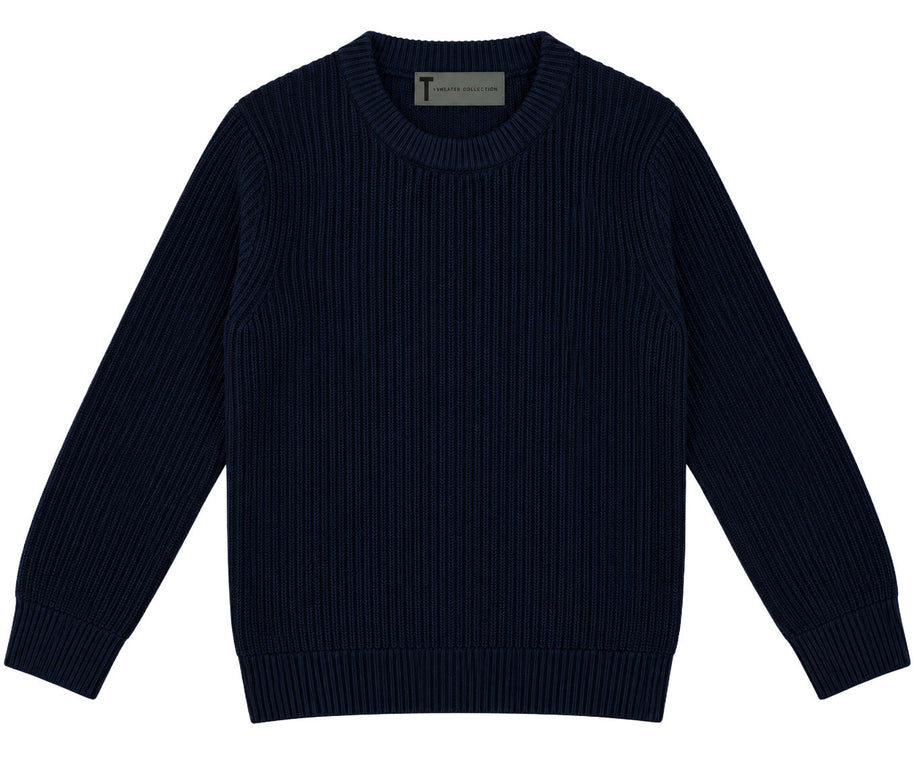 T.O. Collection Men's Crew Neck Ribbed Knit Sweater