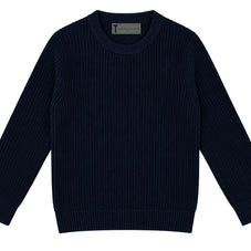 T.O. Collection Boys Crew Neck Ribbed Knit Sweater