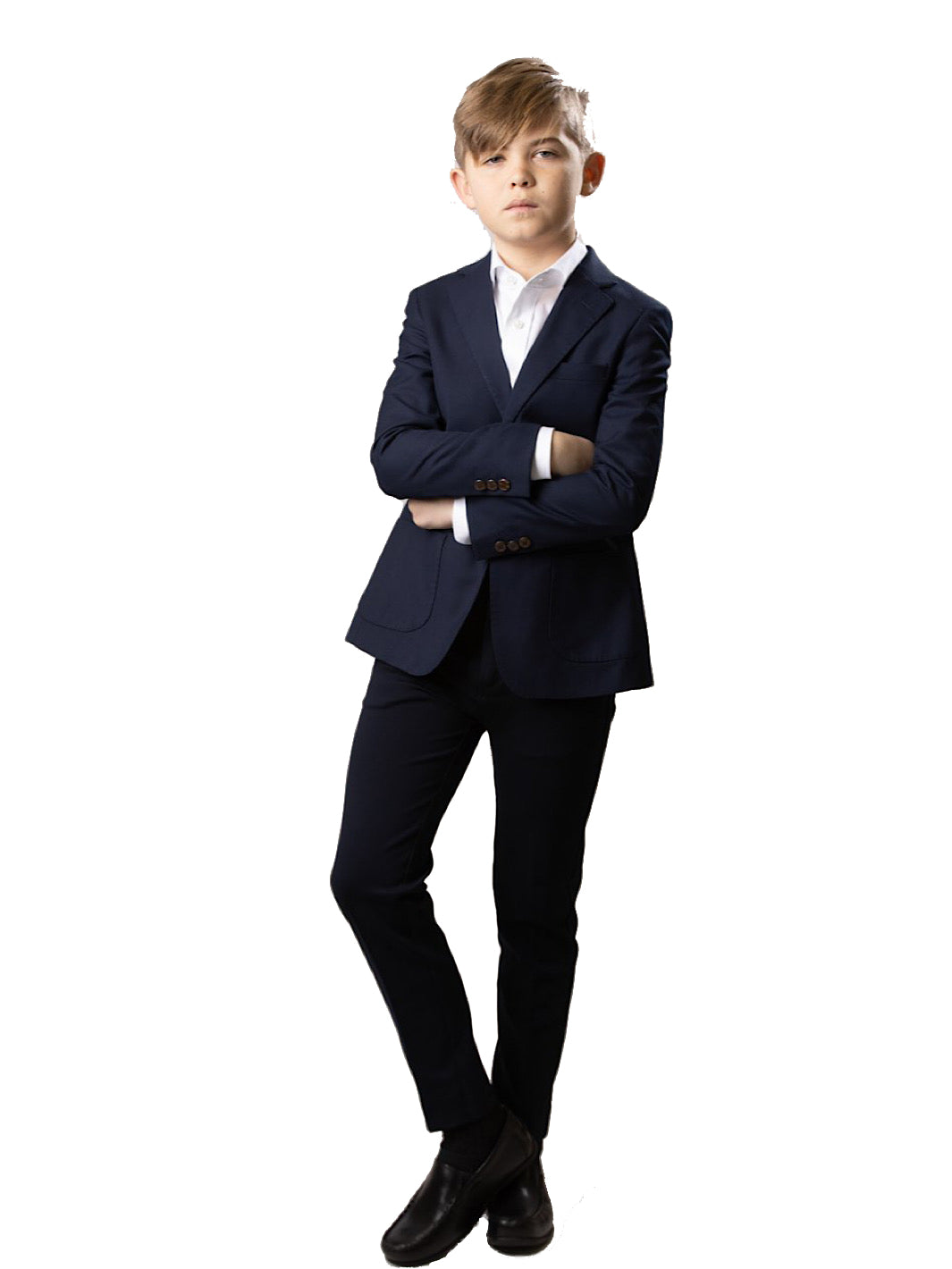 Boy's TR Patch Pocket Suit Blazer - Navy Pique