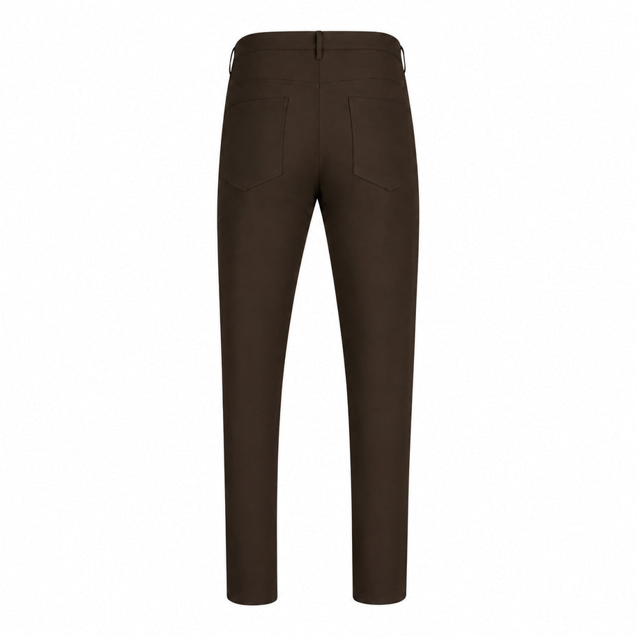T.O. Men's 5-Pocket Performance Slim Pants - Brown