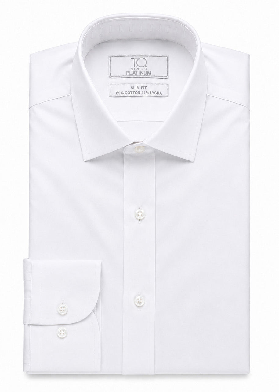Boy's Platinum Stretch  White Dress Shirt