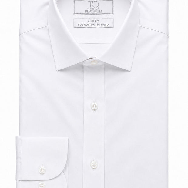 Boy's Platinum Stretch  White Dress Shirt