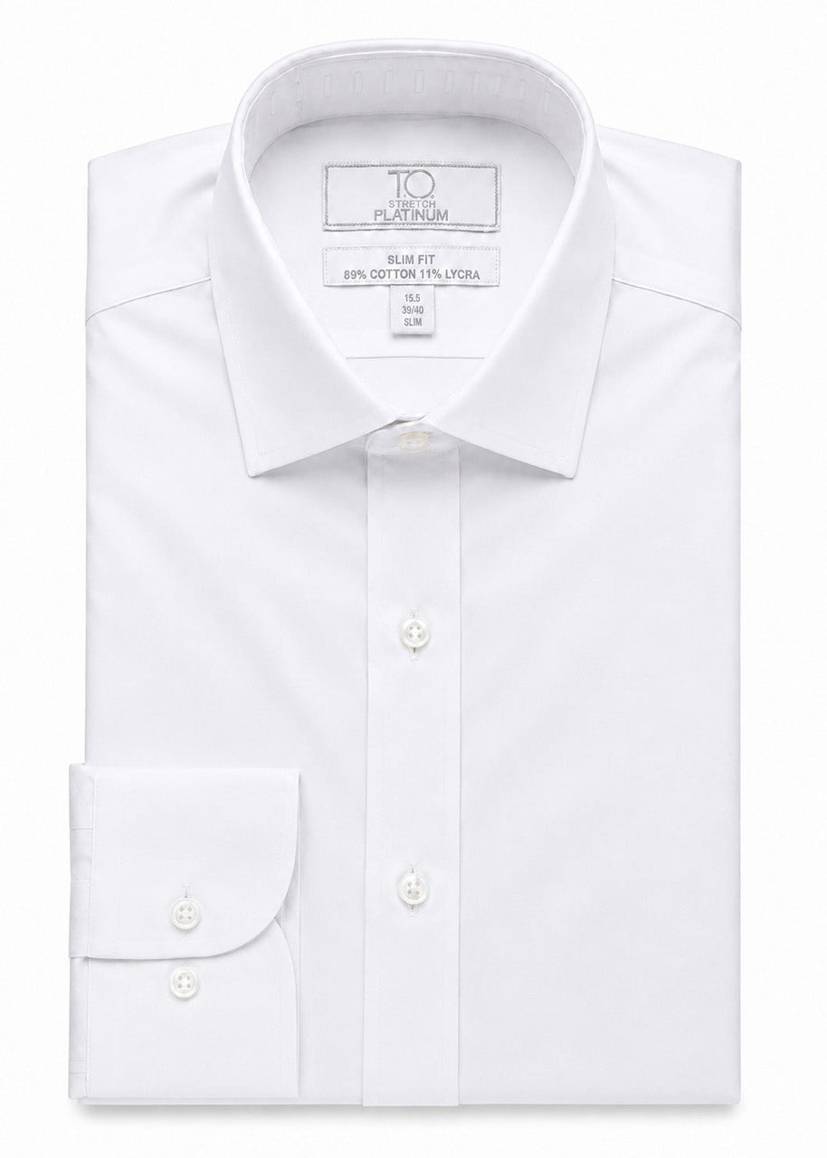Men's Platinum Stretch White Dress Shirt
