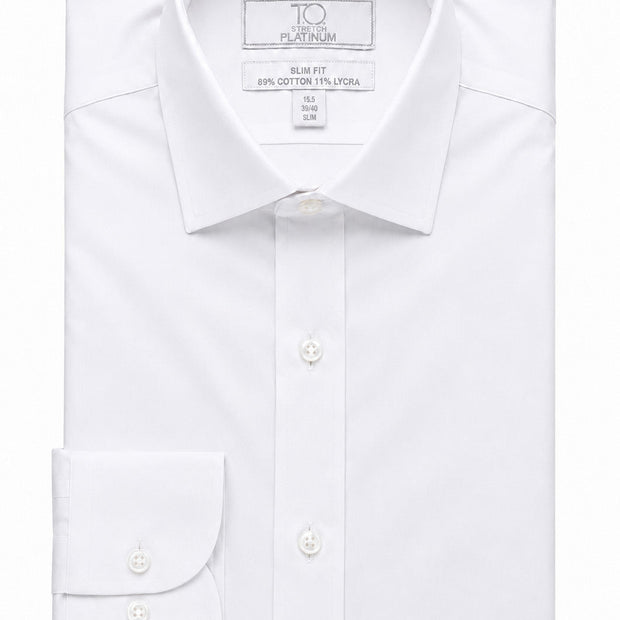 Men's Platinum Stretch White Dress Shirt