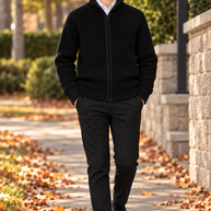 T.O. Collection Boys Full Zip Ribbed Knit Sweater