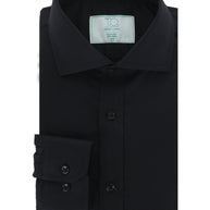 T.O. Collection Boy's Green Label Solid Black Non Iron Shirt