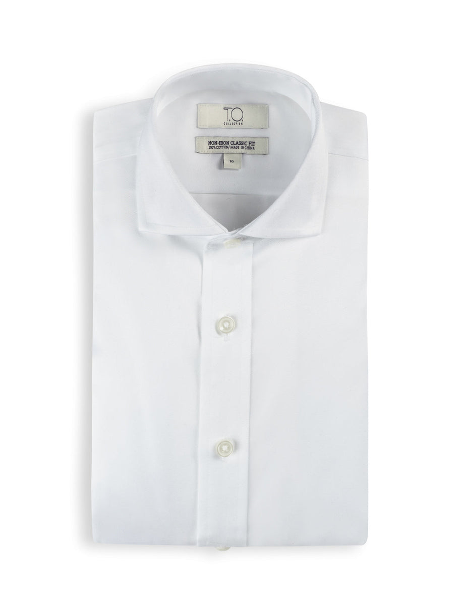 Boy's Purple Label White Twill Non-Iron Shirt