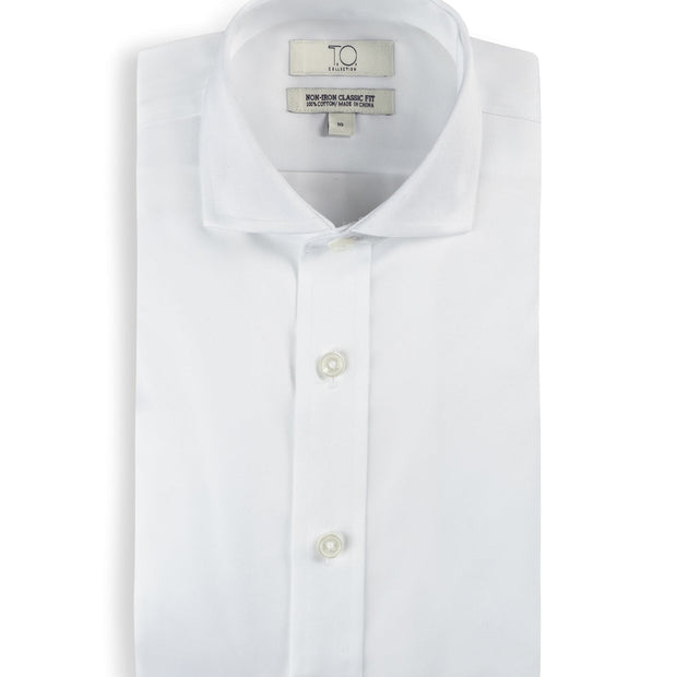 Boy's Purple Label White Twill Non-Iron Shirt