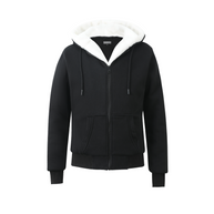 T.O. Collection Boy's Black Hoodie - White Removable Fur