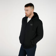 T.O. Collection Men's Black Fully Lined Fur Hoodie - Black