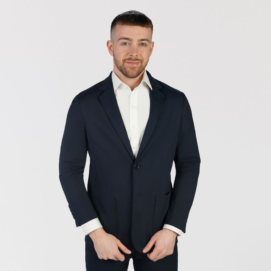 T.O Men's Patch Pocket Performance  Blazer Jacket - Navy