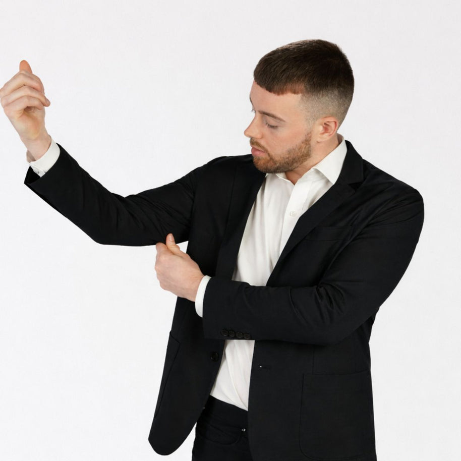 T.O Men's Performance Blazer Jacket - Black