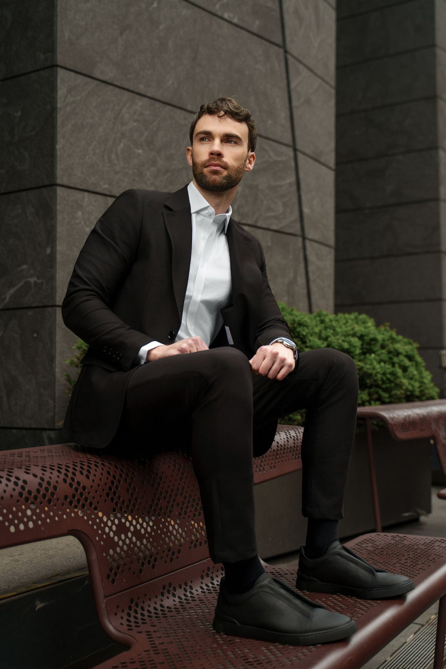 T.O Men's Cloud Blazer Jacket- Black