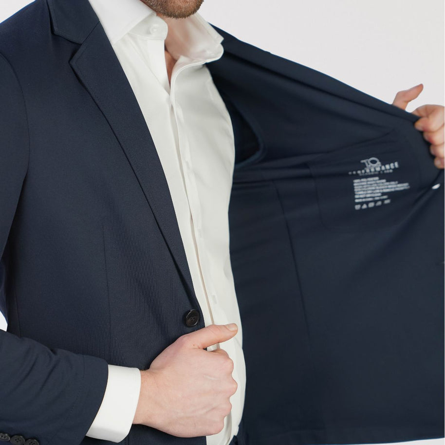 T.O Men's Patch Pocket Performance  Blazer Jacket - Navy