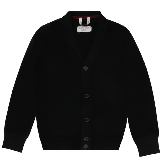 Bartorelli Napoli Merino Wool Men's Cardigan Sweater - Black
