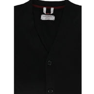 Bartorelli Napoli Merino Wool Men's Cardigan Sweater - Black