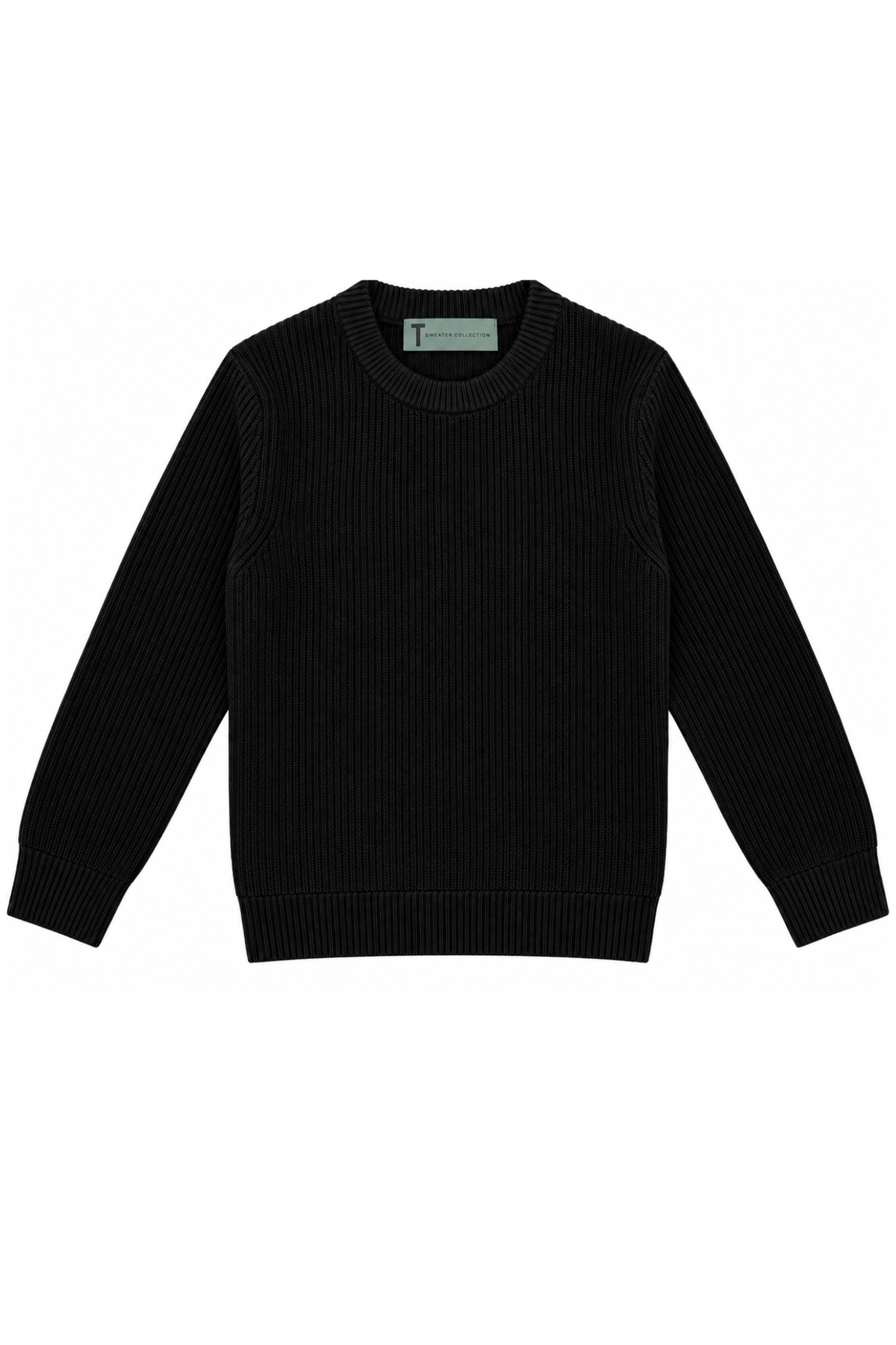 T.O. Collection Men's Crew Neck Ribbed Knit Sweater