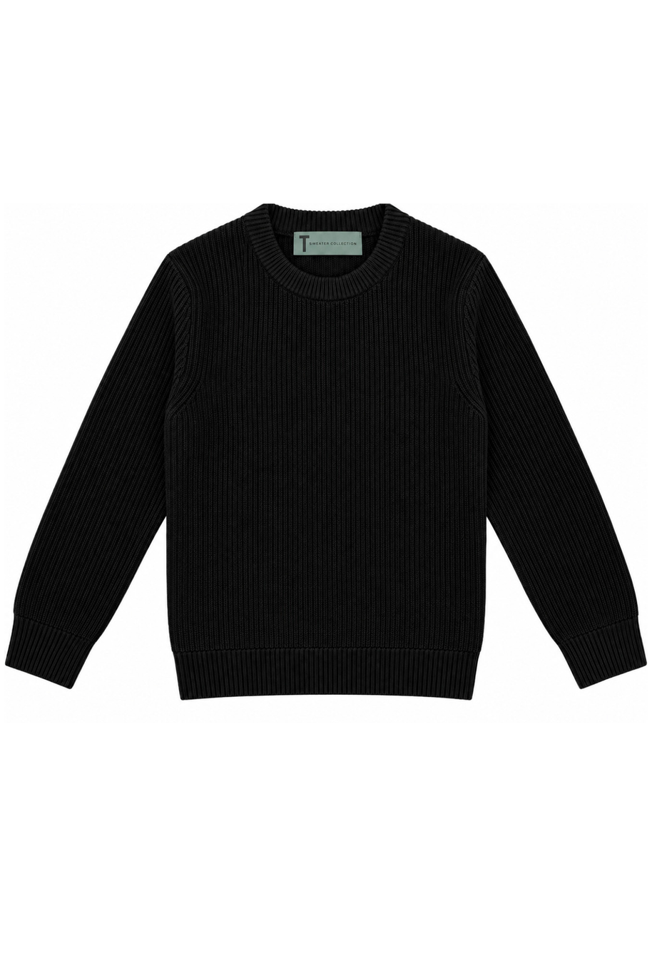 T.O. Collection Men's Crew Neck Ribbed Knit Sweater