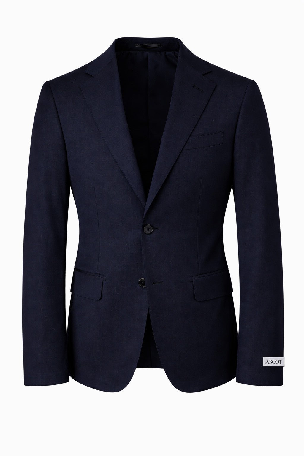 Navy blue blazer on a white background