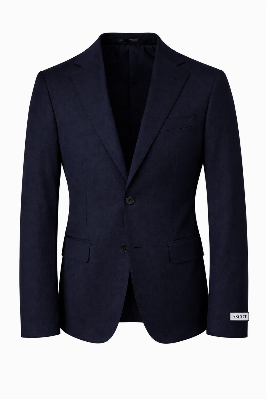 Navy blue blazer on a white background