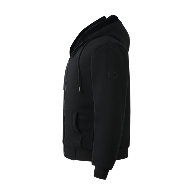 T.O. Collection Men's Black Hoodie - Black Removable Fur