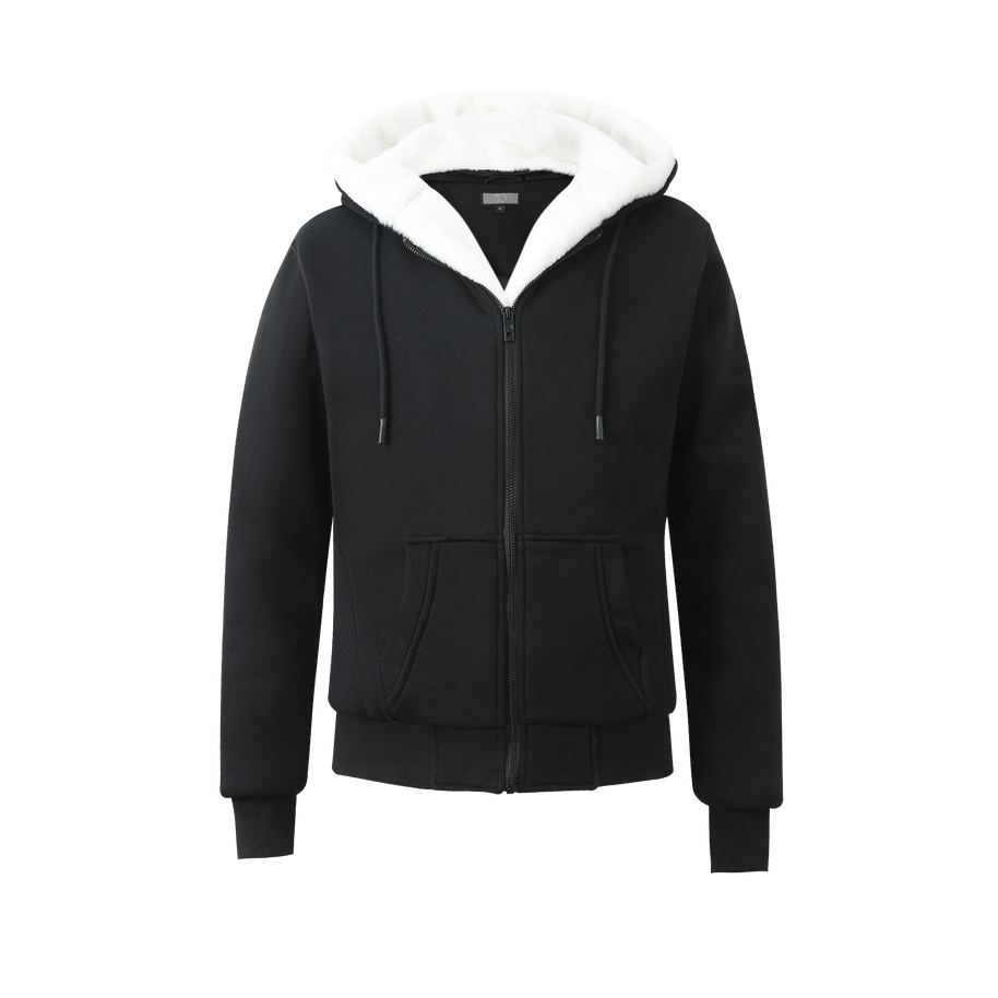 T.O. Collection Men's Black Hoodie - White Removable Fur