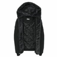 T.O. Collection Boy's Black Hoodie - Charcoal Removable Fur