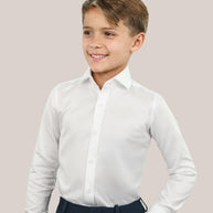 Boy's Purple Label White Twill Non-Iron Shirt