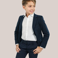 Boy's Purple Label White Twill Non-Iron Shirt