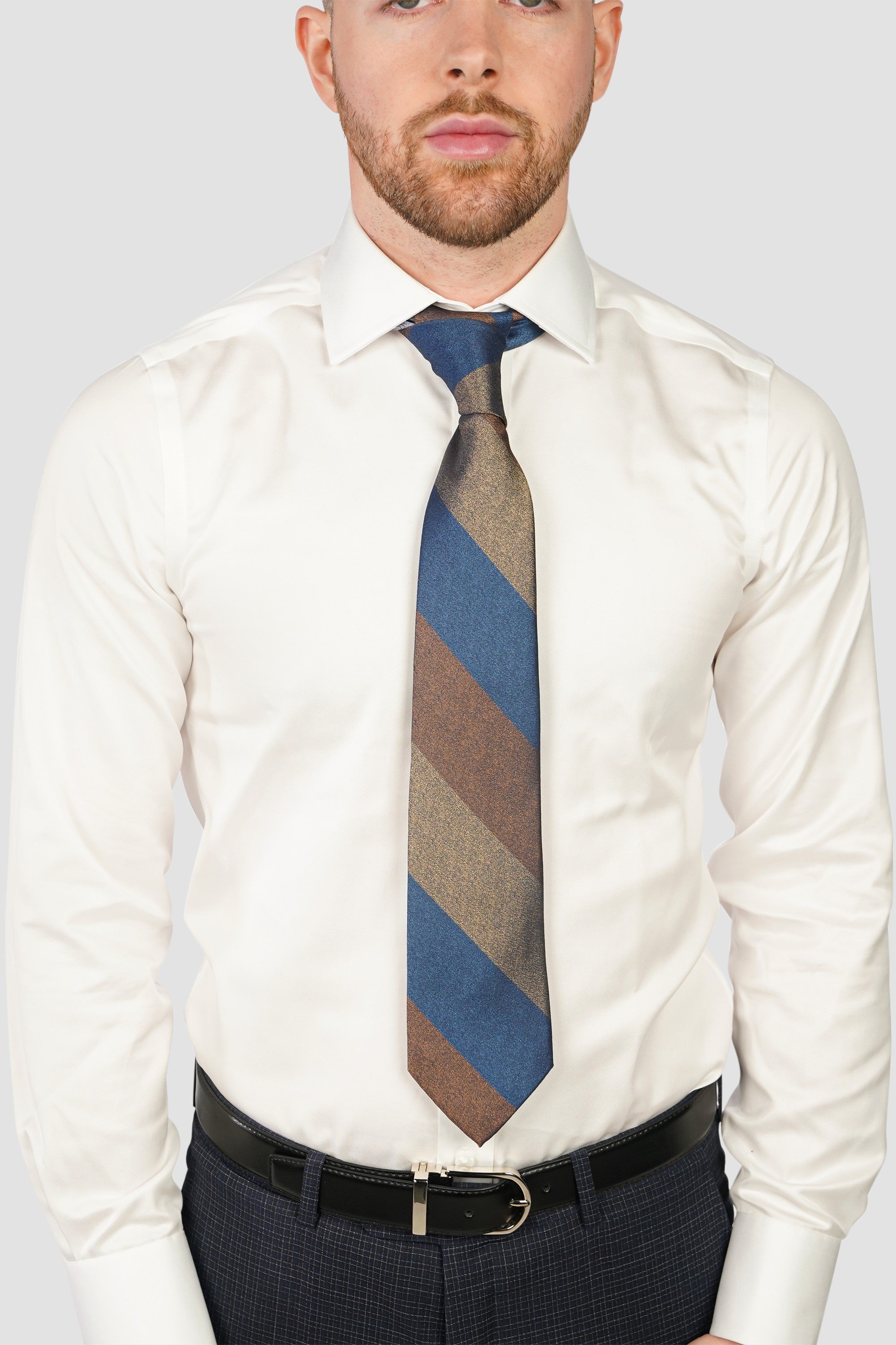 Men's Purple Label White Twill Non-Iron French Cuff Shirt